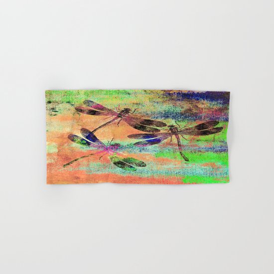 Mauritius Vintage Dragonflies Colours C Hand & Bath Towel