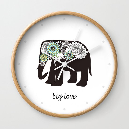 Paisley Elephant - Big Love Wall Clock