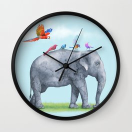 All Aboard The Exotic Elephant Taxi Service Wall Clock