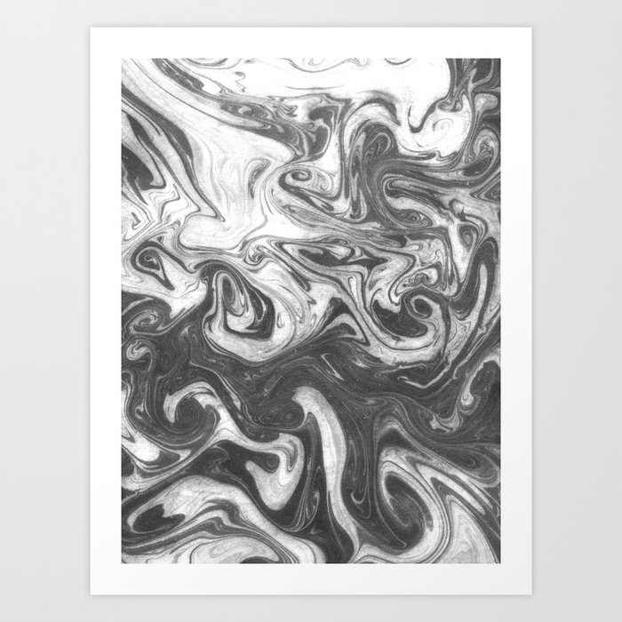 Kioshi Spilled Ink Marbled Paper Marbling Texture India Ink Painting Abstract Landscape Topography Art Print By Spilledink Society6