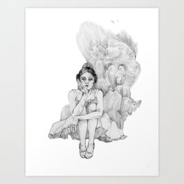 After the Fire — Fallas 2020 Art Print | Digital, Fire, Woman, Fallera, Skirt, Love, Illustration, Fallas, Drawing, Feminine 
