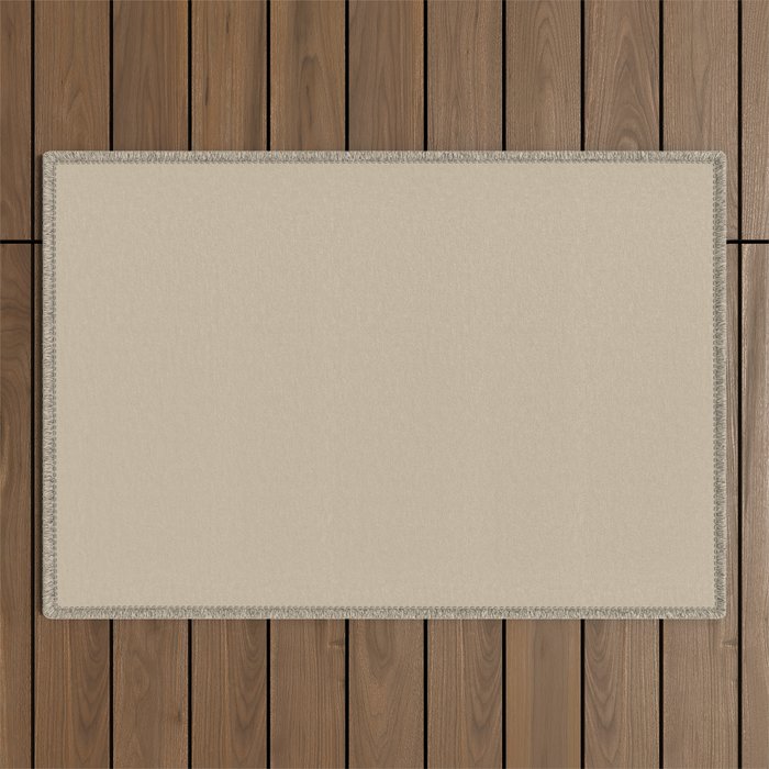 At The Shore Beige Solid Color Accent Shade / Hue Matches Sherwin Williams Downing Sand SW 2822 Outdoor Rug