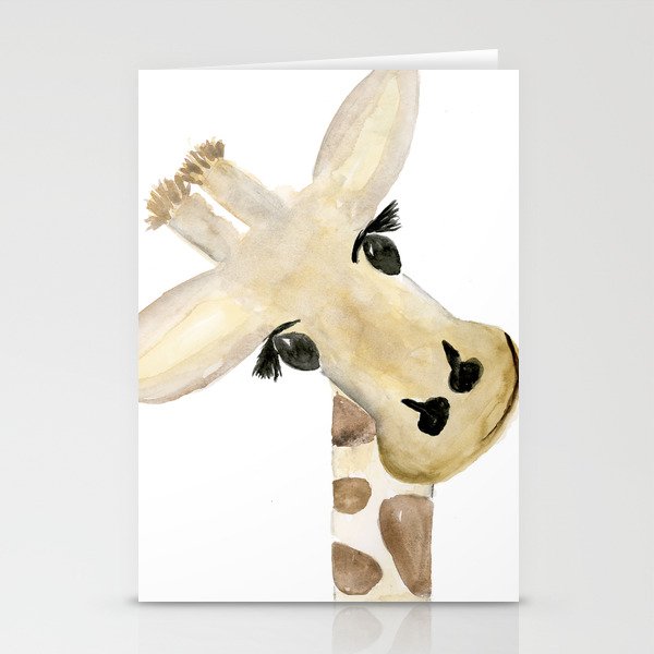 Cute Watercolor Giraffe Stationery Cards