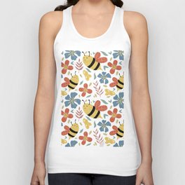 Cute Honey Bees and Flowers Unisex Tank Top