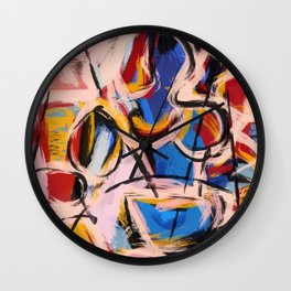 Abstract expressionist art with some speed and sound Wall Clock