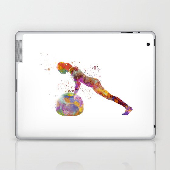 Fitness in watercolor Laptop & iPad Skin