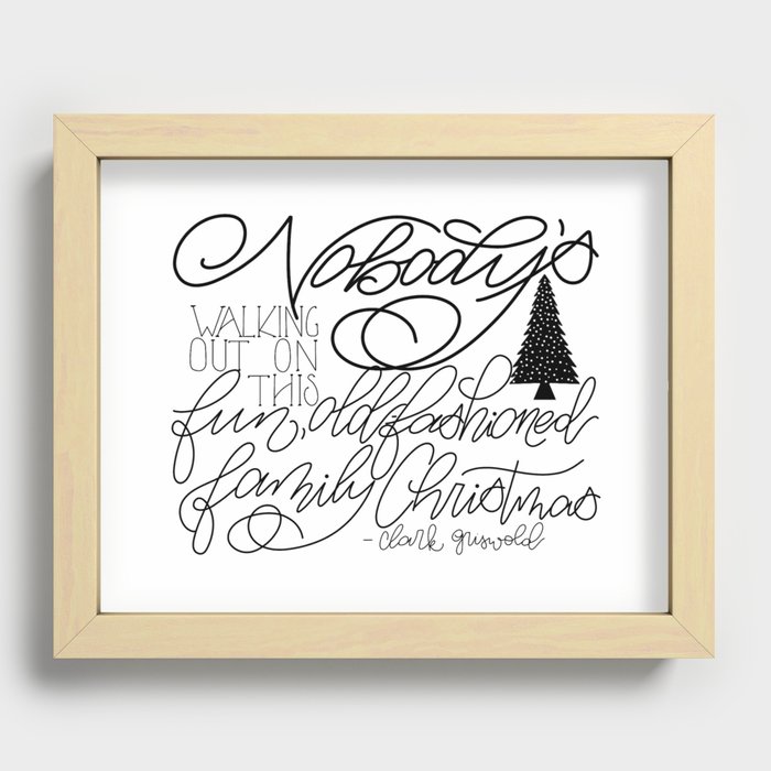 Nobody's walking out on this fun, old-fashioned family Christmas Recessed Framed Print