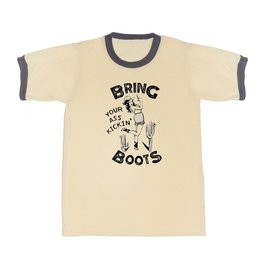 Bring Your Ass Kicking Boots! Cool Retro Cowgirl Gift Idea For Women T Shirt | Coolshirt, Gift, Funny, Boots, Cute, Forwomen, Cowgirl, Retroshirt, Forher, Horselover 