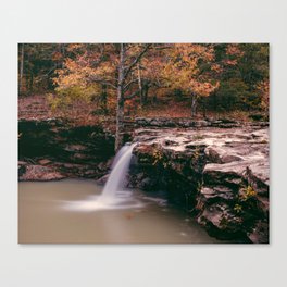 Scenic Falling Water Falls In Autumn Canvas Print