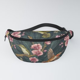 Hummingbird Pattern Fanny Pack | Animal, Hummingbird, Bird, Mixed Media, Realism, Scientific, Orchid, Nature, Curated, Coloredpencil 