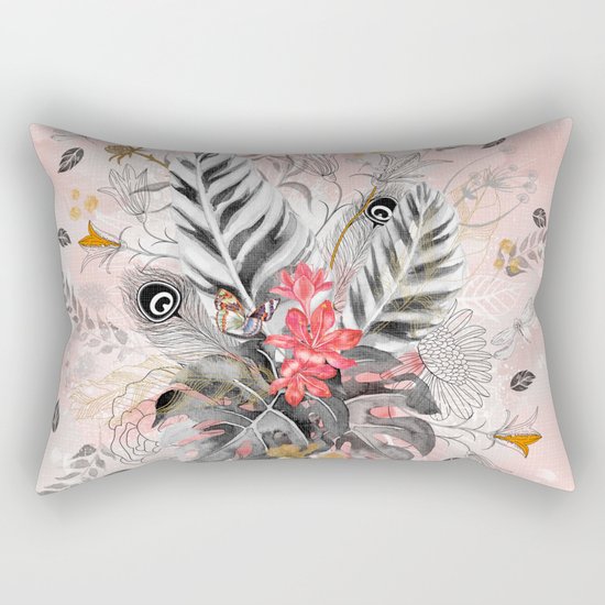 Abstract nature collage Rectangular Pillow