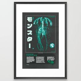 Monster Tsunami Poster (GREEN) Framed Art Print