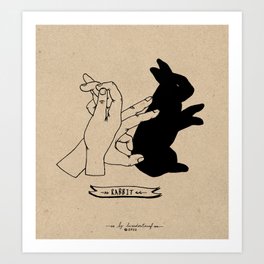 Hand-shadows Mr rabbit Art Print