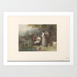A group of angling Italian women, Karel Frans Philippeau, 1835 - 1897 Art Print | Woman, Eastern, Emilia, Italy, Cervia, Dress, Wearing, Italian, Photo, Walking 