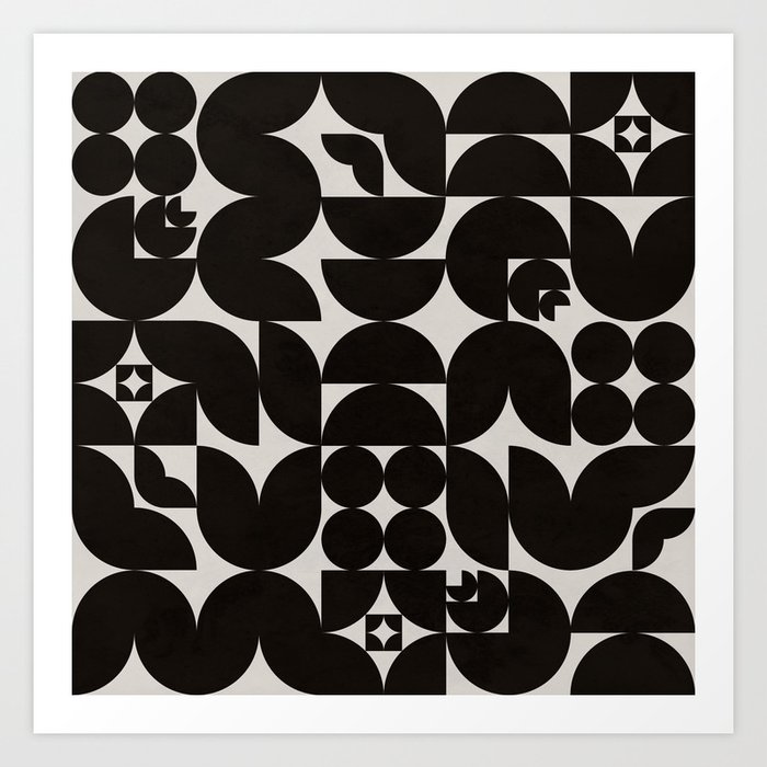 Black White Mid Century Modern Pattern Art Print By Alisagal Society6 Shop mid century modern fabric at the world's largest marketplace supporting indie designers.