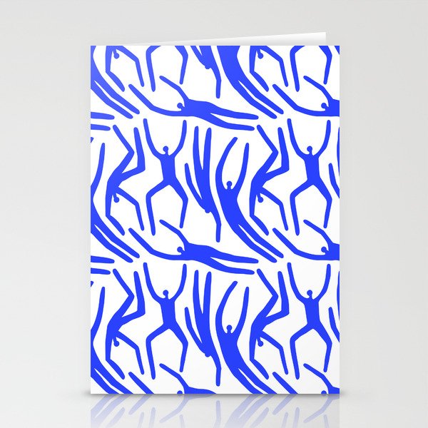 Abstract blue people body figure collage pattern Stationery Cards
