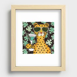 Martini Cheetah in Black Recessed Framed Print