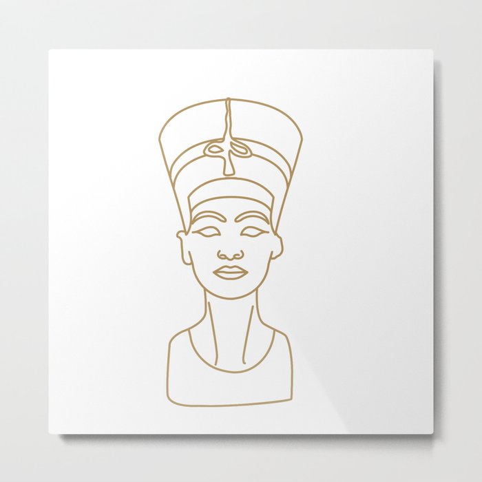 Bust of Nefertiti sculpture great royal wife goddess in Egyptian culture	 Metal Print