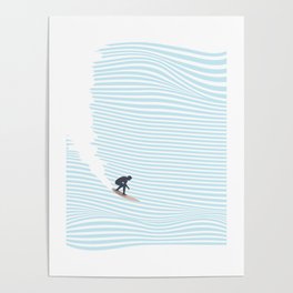 surfing jaws baby blue Poster