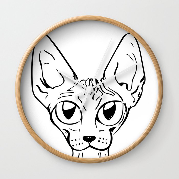 Sphynx Cat Cartoon Sphynx Cat Drawing Sphynx Illustration Black And White Ink Wall Clock By Ananovakovic Society6,Dora Painting Games
