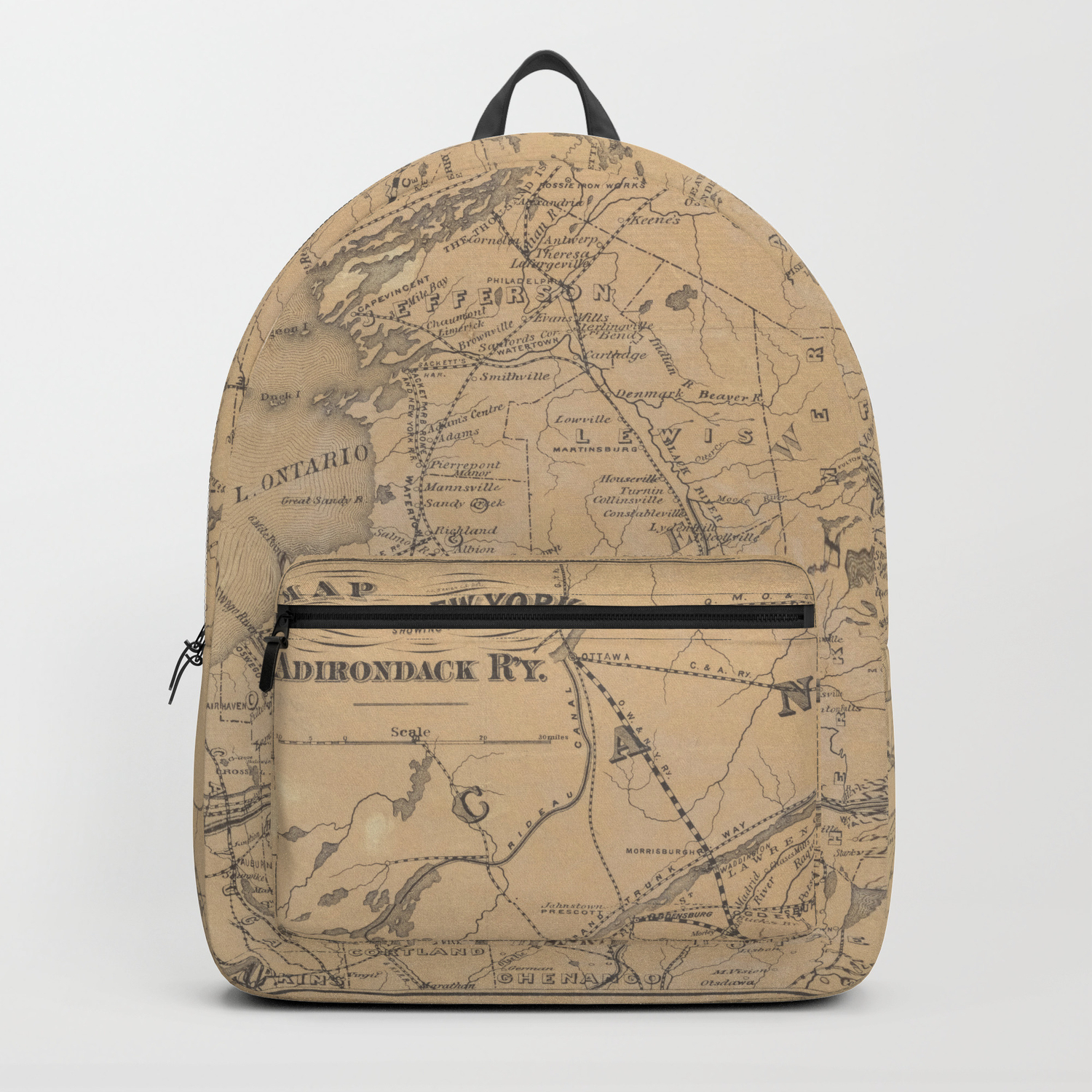 Vintage Adirondack Mountains Railroad Map 1895 V 2 Backpack By Bravuramedia Society6 Carry the weight of the world in one of our railroad backpacks! society6