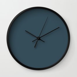 Dark Blue Grey Solid Color Pairs To Behr's 2021 Trending Color Nocturne Blue HDC-CL-28 Wall Clock