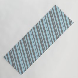 [ Thumbnail: Grey & Light Blue Colored Lines Pattern Yoga Mat ]