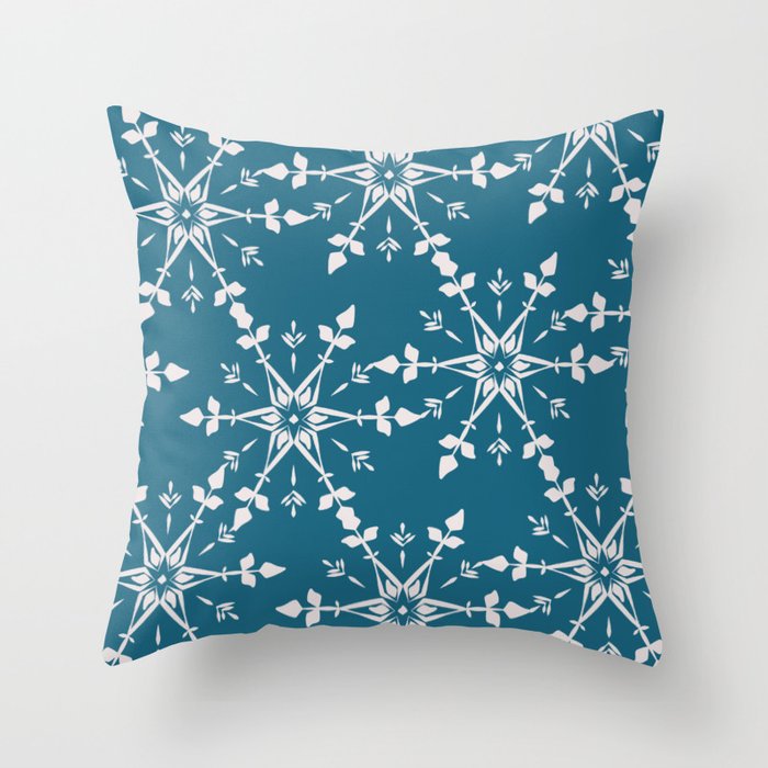 Winter Snowflake Pattern Throw Pillow