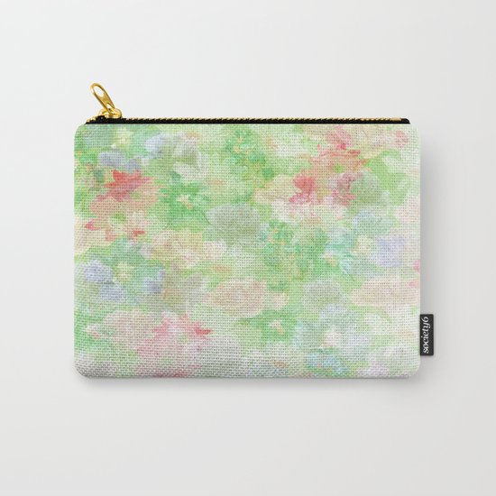 Mint Green Spring Floral Abstract Carry-All Pouch
