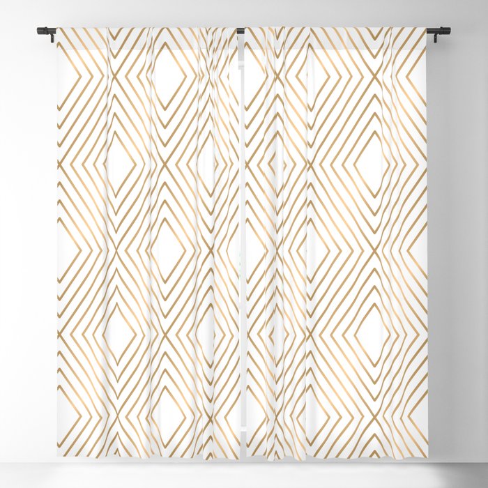Elegant Geometric Gold Pattern Illustration Blackout Curtain by Vic ...