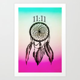 11:11 Eleven Eleven Spiritual Dream Catcher Art Print