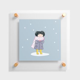 Winter girl Floating Acrylic Print