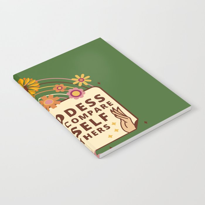 Elegant Fuck It Quote with Retro Spring Floral Vintage Art on Green Notebook