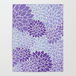 Ultra Violet Lavender Dahlias Poster