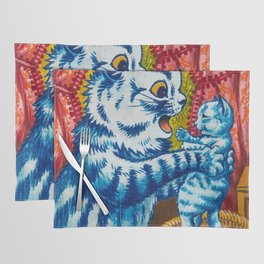 Cat and her Kittens by Louis Wain Placemat