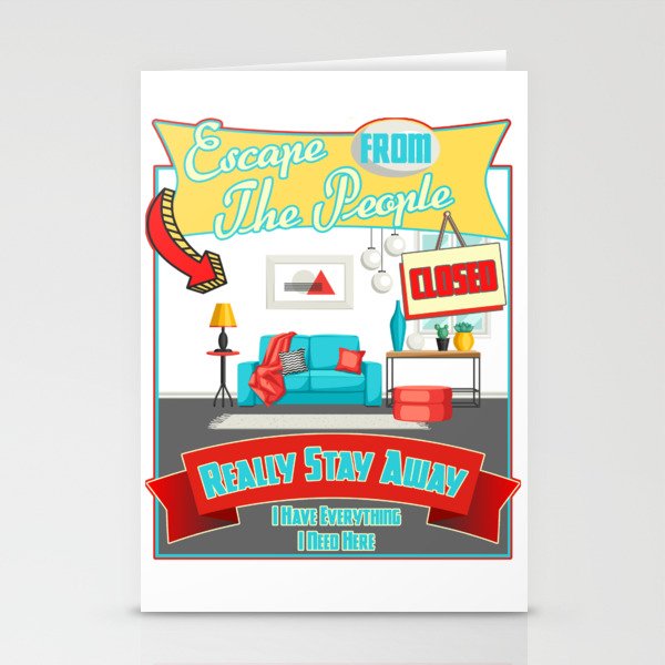 Escape from the People Stationery Cards