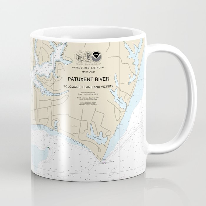Patuxent River Solomons Island and Vicinity Nautical Chart 12284 Coffee Mug