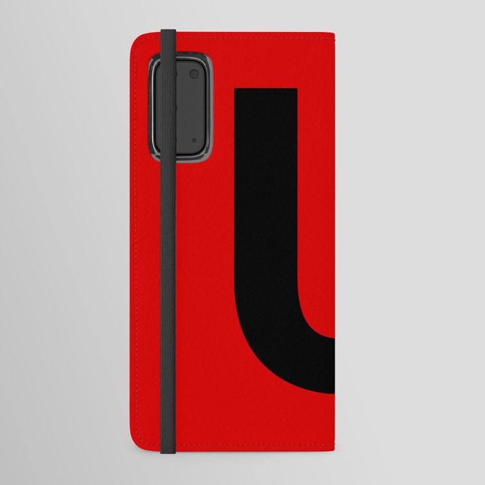 Letter U (Black & Red) Android Wallet Case