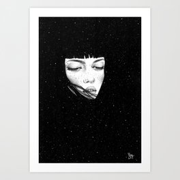 "Enlace" #5 Art Print | Art, Drawing, Black And White, Pattern, Illustration, Girl, Cosmic, Loness, Enlace, Curated 