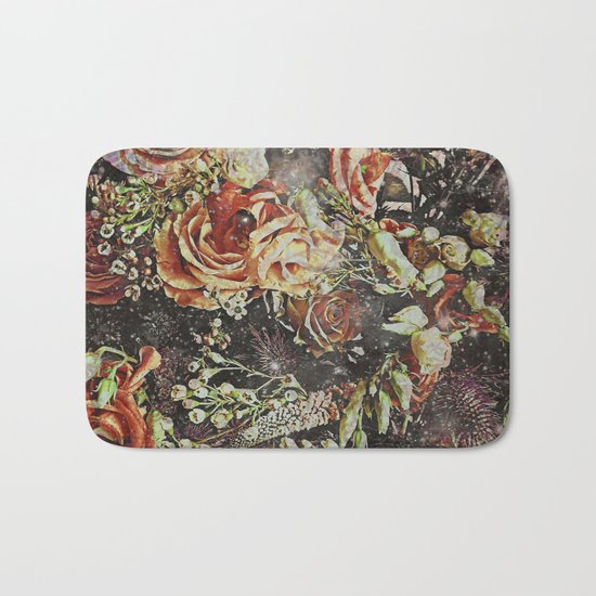 Dramatic Winter Flowers Bath Mat