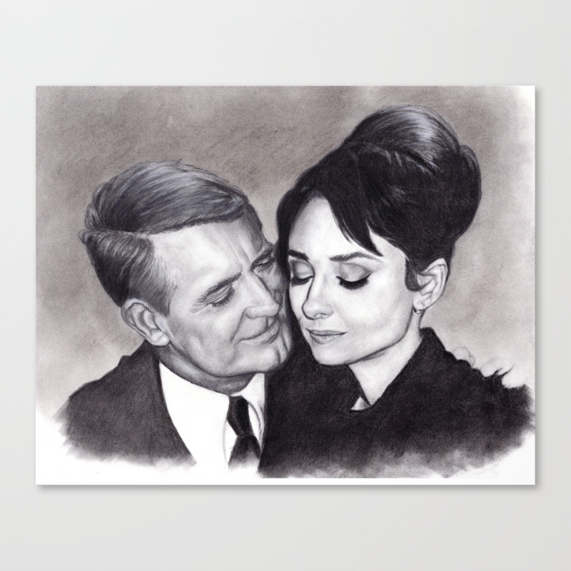 Grant Hepburn Charcoal Pencil Drawing Canvas Print By Whiskey