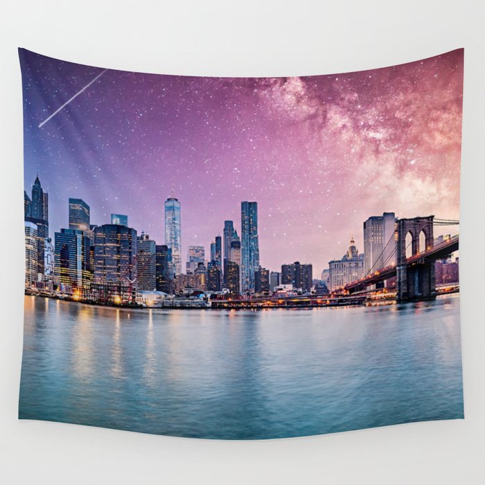 New York sunset  Wall Tapestry