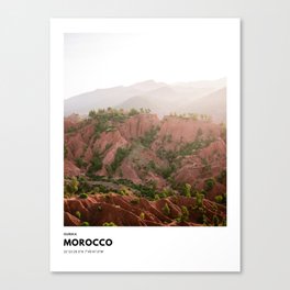 Ourika Morocco coordinates poster | colorful mountain travel photography View: Canvas Print