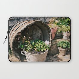 Flowers in a wine barrel | Elburg, The Netherlands | Street & Travel Photography | Fine Art Photo Print Laptop Sleeve