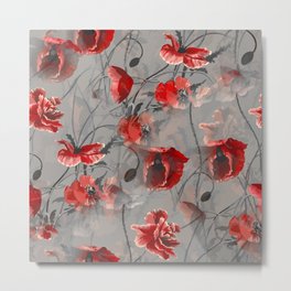 Red Watercolour Poppies Metal Print | Abstractpoppies, Polkadots, Watercolorpoppies, Yellowpoppies, Redflowers, Acrylicpoppies, Redpoppy, Red, Chinesepoppies, Redpoppiespainting 
