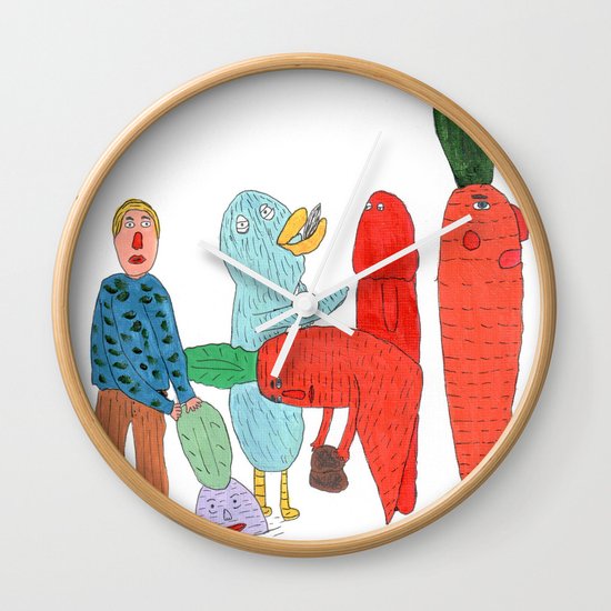 Friends and the garden. Wall Clock