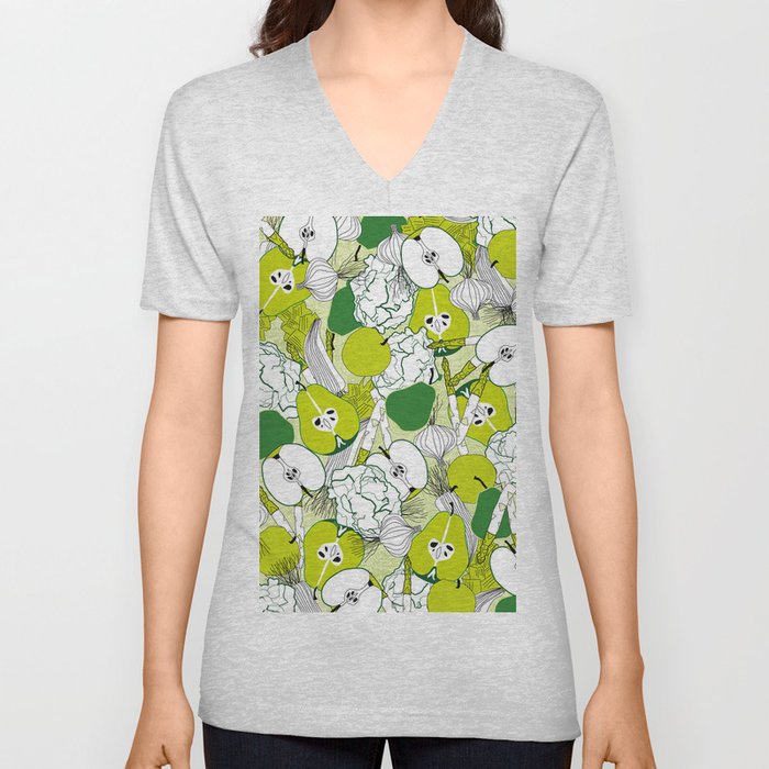 Vegetable pattern V Neck T Shirt