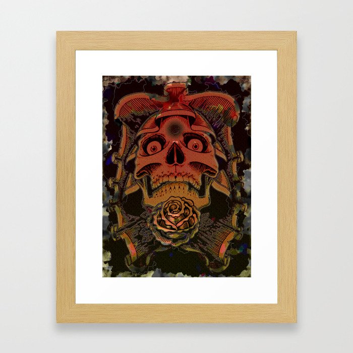 skillful skull Framed Art Print