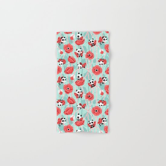 Poppy Pandas Hand & Bath Towel