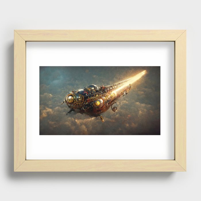 Steampunk Spaceship Recessed Framed Print